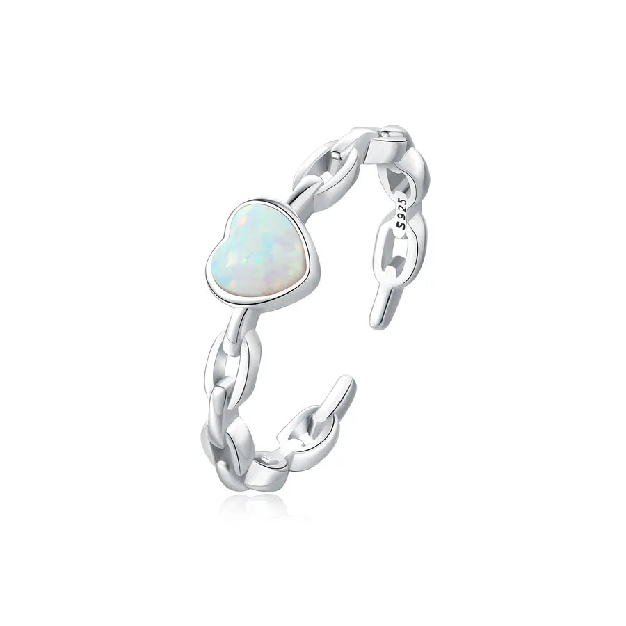 925 Sterling Silver Zirkon Herzform Offene Ringe 925 Sterling Silver Ringe | Shop Nory