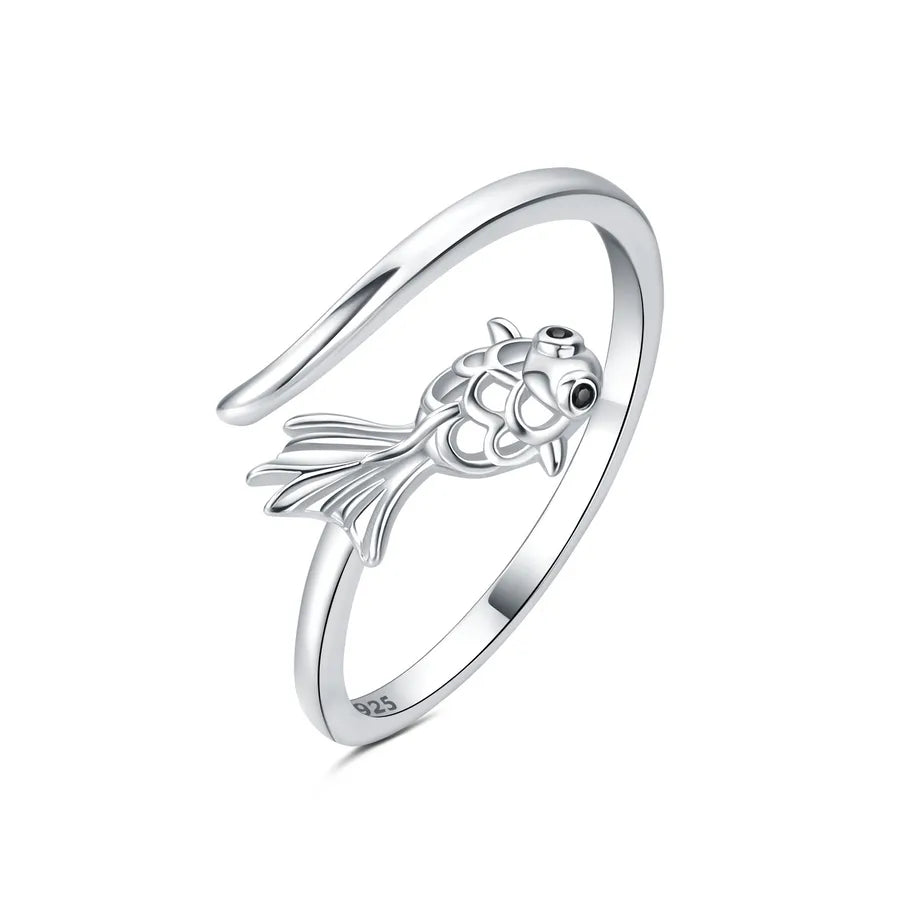 925 Sterlingsilber Buchstaben-Mond-Flugzeug Offene Ringe 925 Sterlingsilber Ringe | Shop Nory