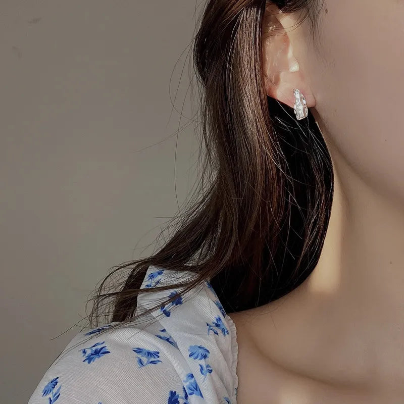 1 Paar 18K vergoldete Sterling Silber Zirkon unregelmäßige Ohrringe | Shop Nory