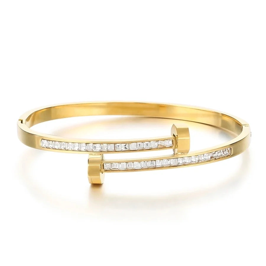 Bangle "Nail" in Edelstahl -18k vergoldet | Shop Nory