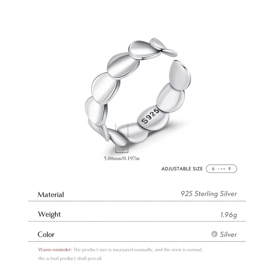 Rhodinbeschichtete 925 Sterling Silber Unregelmäßige Geometrische Offene Ringe 925 Sterling Silber Ringe | Shop Nory