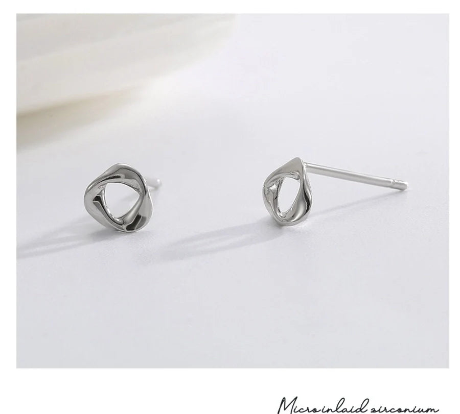 1 Paar 925 Sterling Silber 925 Sterling Silber Ohrringe Geometric Solid Color Ohrstecker | Shop Nory