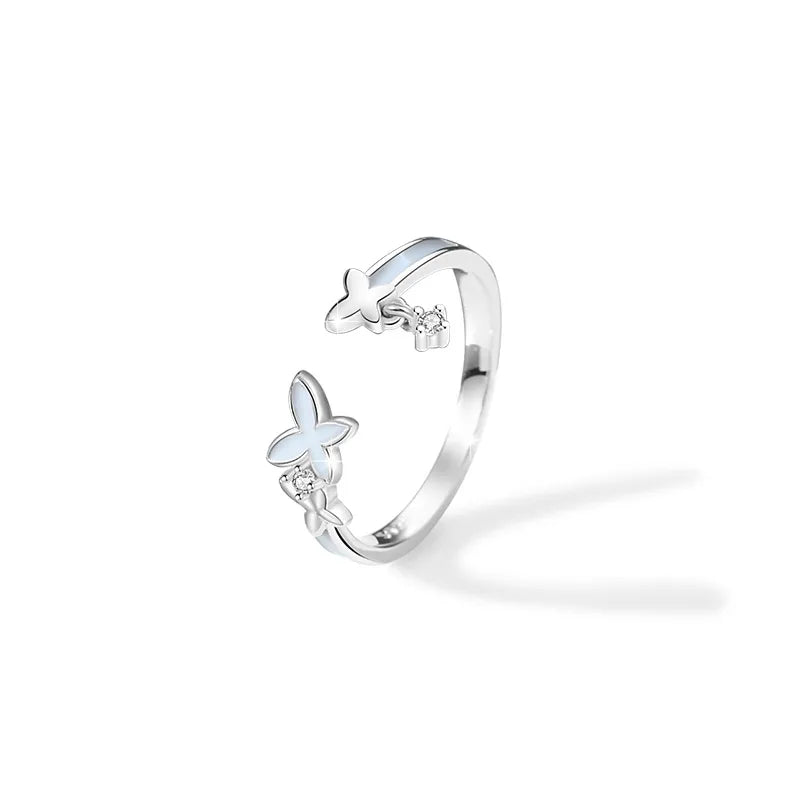 925 Sterling Silver Zirkon Schmetterling Offene Ringe | Shop Nory