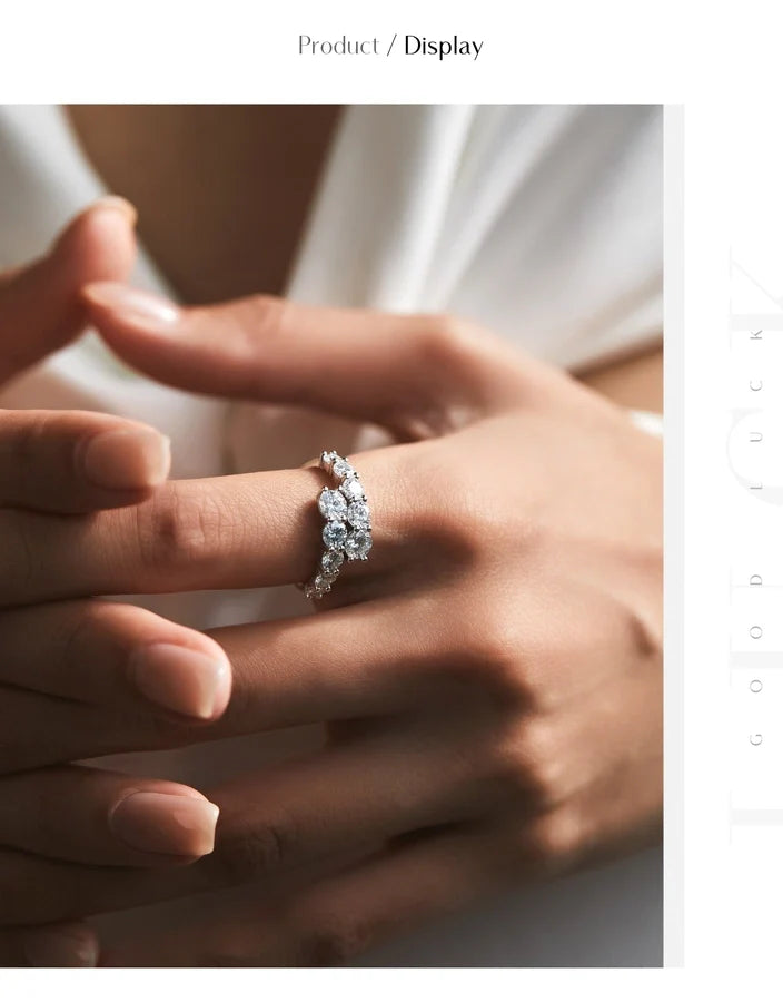 Rhodinbeschichtete 925 Sterling Silber Zirkon Geometrische Ringe 925 Sterling Silber Ringe | Shop Nory