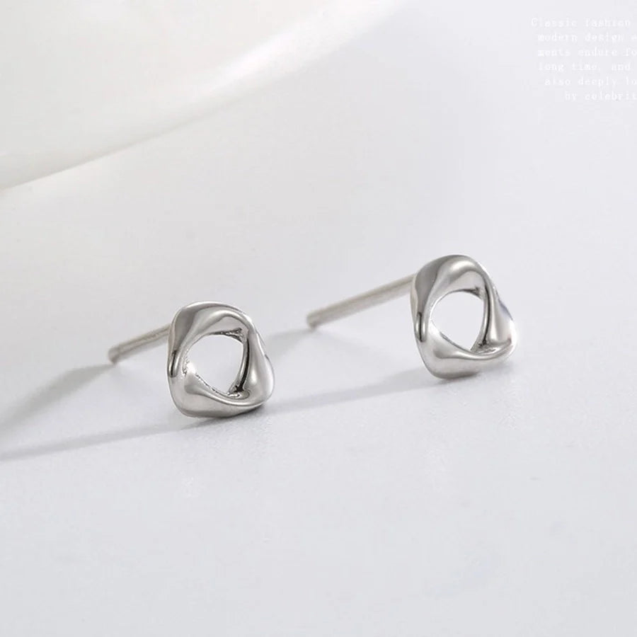 1 Paar 925 Sterling Silber 925 Sterling Silber Ohrringe Geometric Solid Color Ohrstecker | Shop Nory