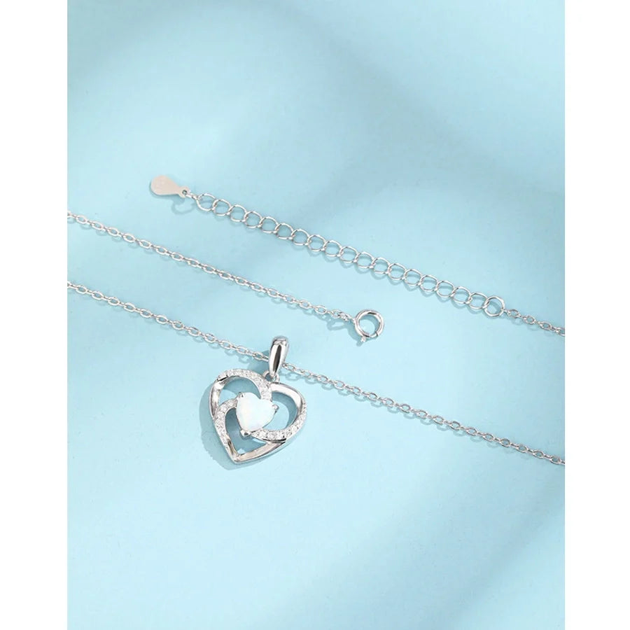 925 Sterling Silber Opal Zirkon Kabelkette Einlage Geometrische Anhänger Halskette | Shop Nory