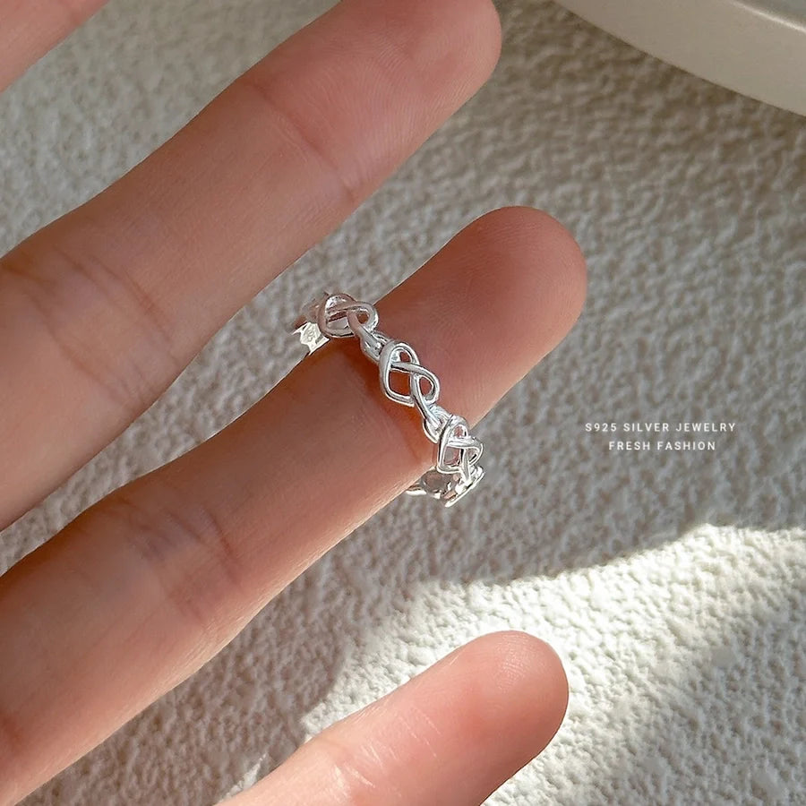 925 Sterling Silver Zirkon quadratische Herzform offene Ringe 925 Sterling Silver Ringe | Shop Nory