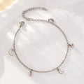 Fusskette mit Sonne und Mond Anhängern in Edelstahl - silber | Shop Nory