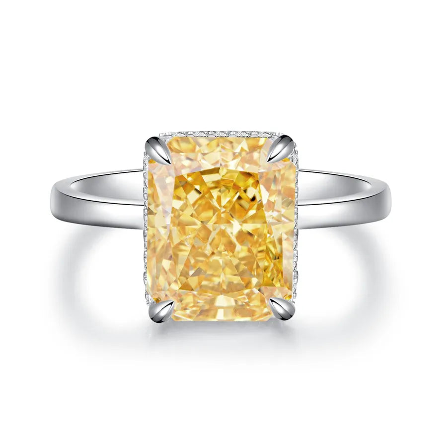 Weißgold plattiert Platin plattiert Rhodium plattiert 925 Sterling Silber Hochkohlenstoff-Diamant geometrische Ringe 925 Sterling Silber Ringe | Shop Nory