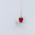 925 Sterling Silber Zirkon Kabelkette Einlage Erdbeer Anhänger Halskette | Shop Nory