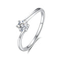 925 Sterling Silver Moissanite Zircon Runde Offene Ringe Ringe | Shop Nory