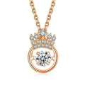 925 Sterling Silber Zircon Kabelkette Hohles Einlage Rund Krone Halskette | Shop Nory