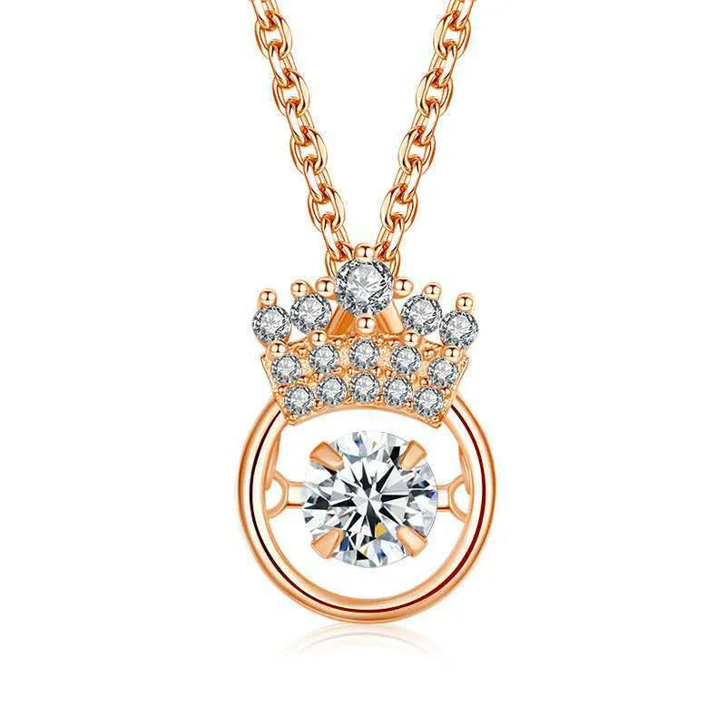 925 Sterling Silber Zircon Kabelkette Hohles Einlage Rund Krone Halskette | Shop Nory