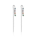 1 Paar 925 Sterling Silber Zirkon 925 Sterling Silber Ohrringe Quaste Ohrlinie | Shop Nory