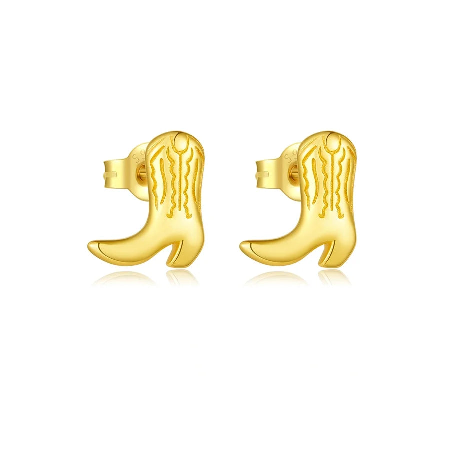 1 Paar 18K Gold plattiert Weißgold plattiert 925 Sterlingsilber 925 Sterlingsilber Ohrringe Boots Ohrstecker | Shop Nory
