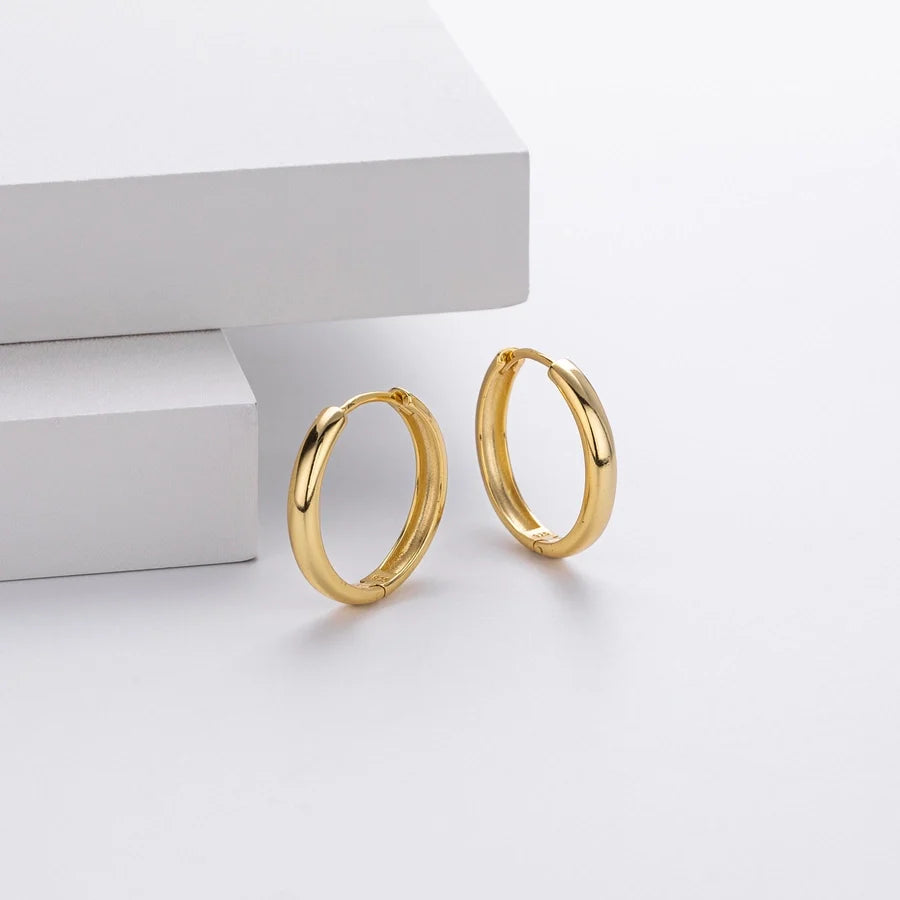 1 Paar 18K Goldplattierte Weißgoldplattierte Rhodiumplattierte 925 Sterling Silber 925 Sterling Silber 925 Sterling Silber Ohrringe Kreisohrringe | Shop Nory