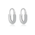 1 Paar 18K vergoldete Weißgold beschichtete 925 Sterling Silber Zirkon 925 Sterling Silber Ohrringe Geometrische Ohrringe | Shop Nory