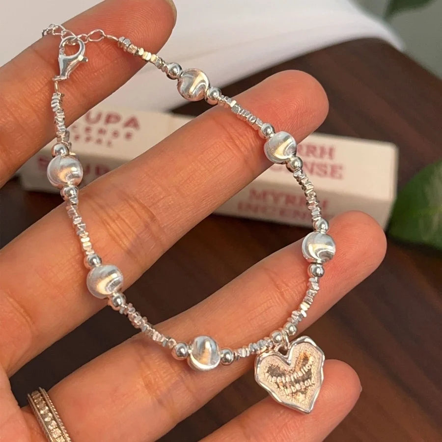 925 Sterling Silber Perlen Kettenarmbänder Eleganter einfacher Stil | Shop Nory