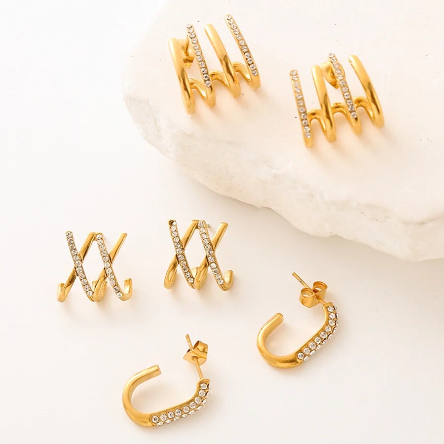 Ohrringe "Diamond" in Edelstahl - 24k vergoldet | Shop Nory