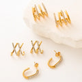 Ohrringe "Diamond" in Edelstahl - 24k vergoldet | Shop Nory