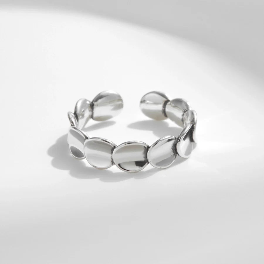 Rhodinbeschichtete 925 Sterling Silber Unregelmäßige Geometrische Offene Ringe 925 Sterling Silber Ringe | Shop Nory