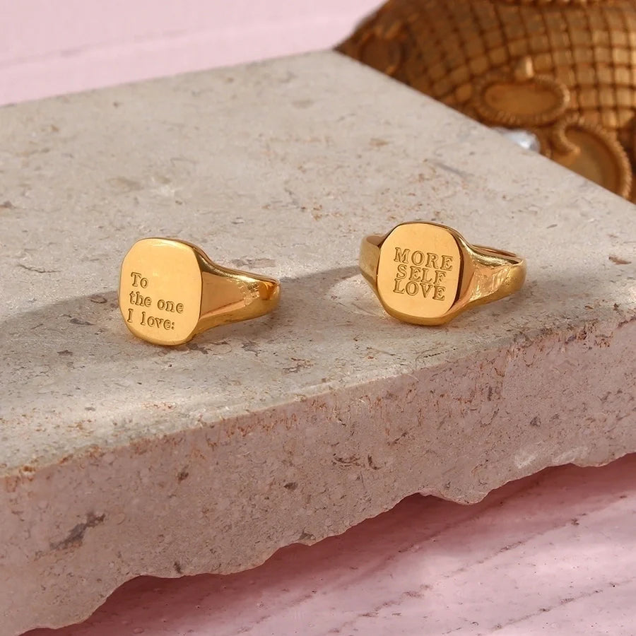 Statement Ring in Edelstahl - 18k vergoldet | Shop Nory