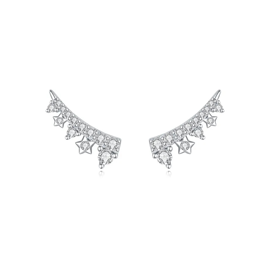 1 Paar 925 Sterling Silber Zirkon 925 Sterling Silber Ohrringe Stern Mond Herzform Ohrstecker | Shop Nory