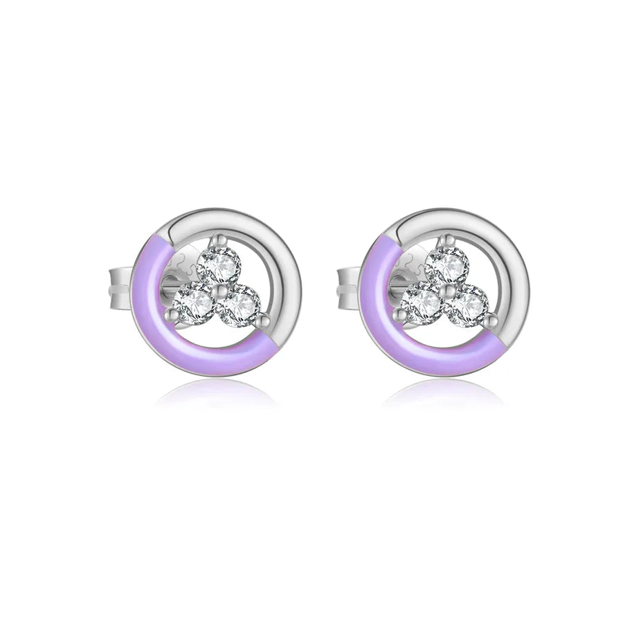 1 Paar 18K Vergoldet Weißgold Plattiert 925 Sterling Silber Zirkon 925 Sterling Silber Ohrringe Geometrisch Vierblättriges Kleeblatt Herzform Studs | Shop Nory