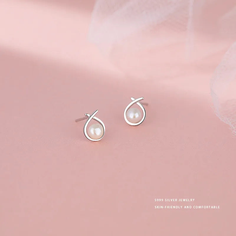 1 Paar S999 Silber 925 Sterling Silber Ohrringe Geometrische Ohrringe | Shop Nory