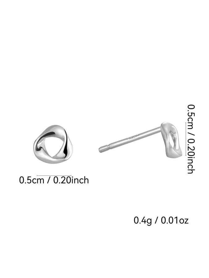 1 Paar 925 Sterling Silber 925 Sterling Silber Ohrringe Geometric Solid Color Ohrstecker | Shop Nory