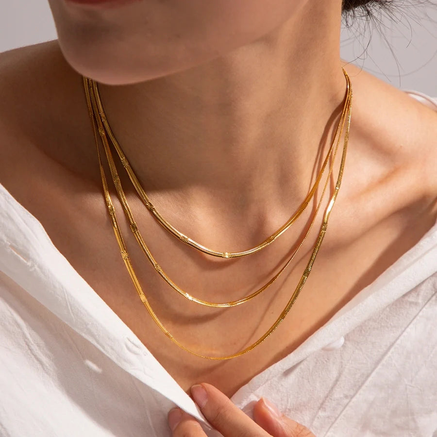 Halskette "Tina" in Edelstahl -18k vergoldet | Shop Nory
