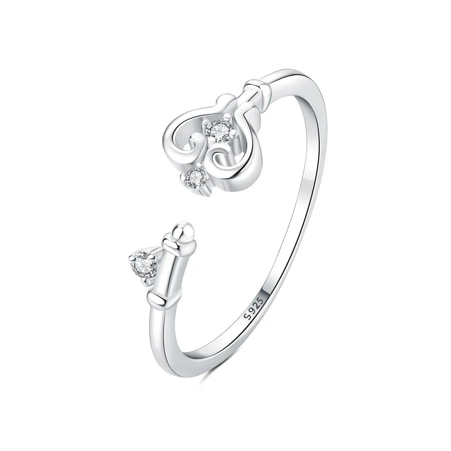 925 Sterling Silver Zirkon Herzform Offene Ringe 925 Sterling Silver Ringe | Shop Nory