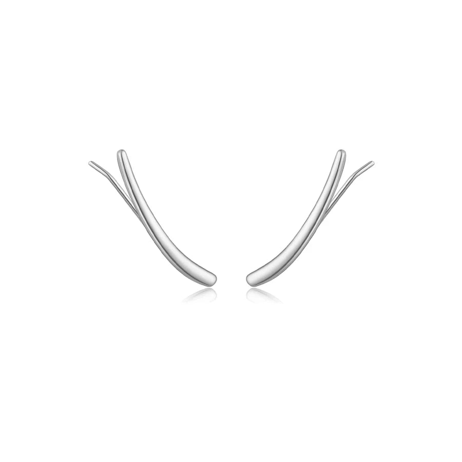 1 Paar 18K Goldbeschichtete Weißgoldbeschichtete 925 Sterling Silber Zirkon 925 Sterling Silber Ohrringe Geometrische Ohrstecker | Shop Nory