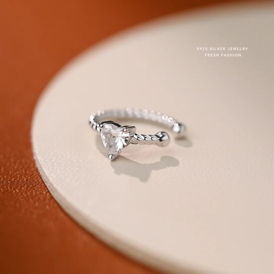 1 Stück 925 Sterling Silber Zirkon 925 Sterling Silber Ohrringe Herzform Ohr Cuffs | Shop Nory