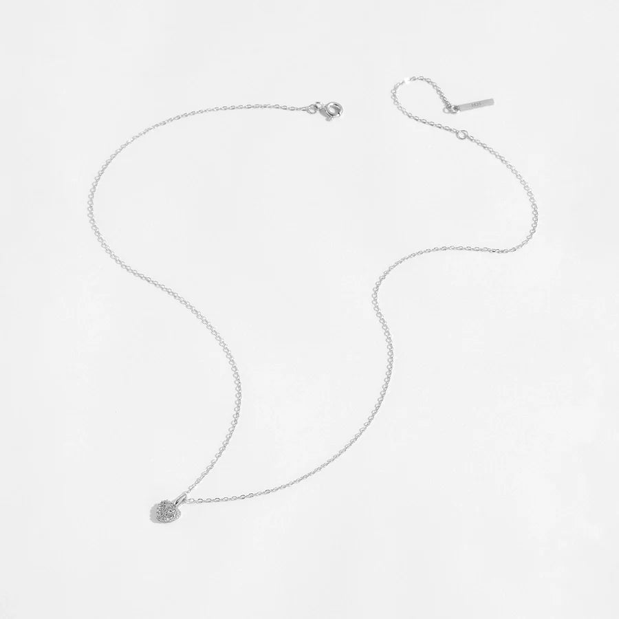 925 Sterling Silver Zirkon Kabelkette Herzform Anhänger Halskette | Shop Nory