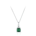 925 Sterling Silber Zirkon Kabelkette Einlage Quadrat Anhängerkette | Shop Nory