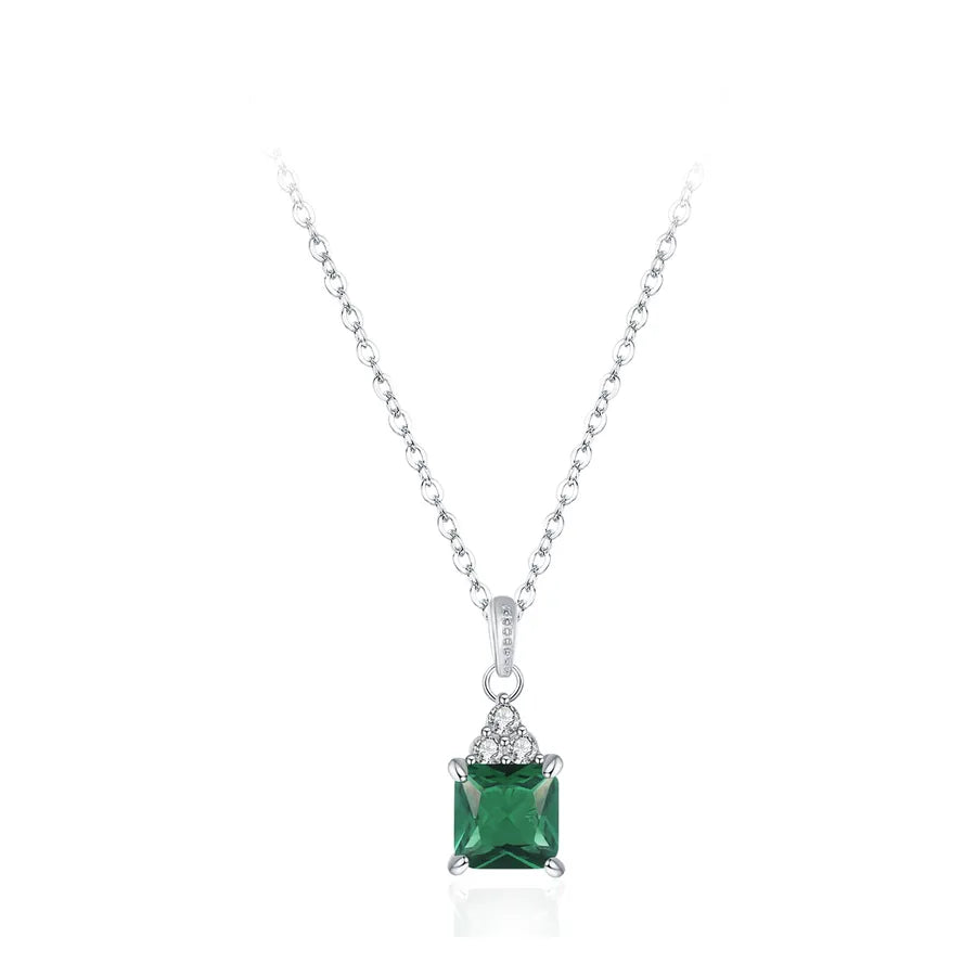 925 Sterling Silber Zirkon Kabelkette Einlage Quadrat Anhängerkette | Shop Nory