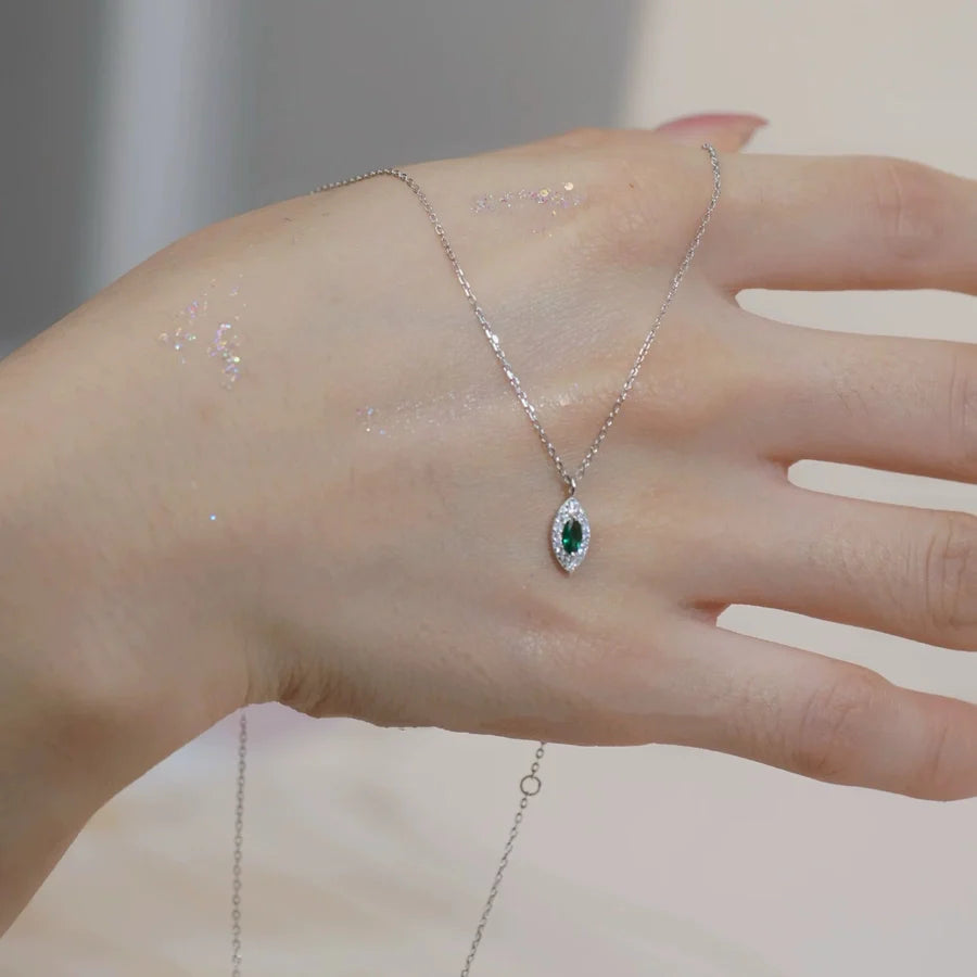 925 Sterling Silber Zirkon Kabelkette Einlage Geometrische Anhänger Halskette | Shop Nory