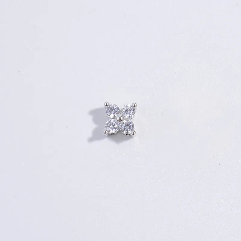 925 Sterling Silber Beschichtete Zirkon O-förmige Kette Beschichtung Vier-Blatt-Klee Anhänger Halskette | Shop Nory