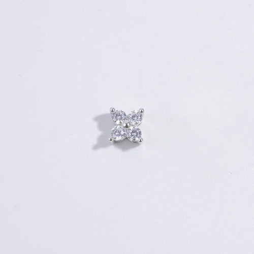 925 Sterling Silber Beschichtete Zirkon O-förmige Kette Beschichtung Vier-Blatt-Klee Anhänger Halskette | Shop Nory