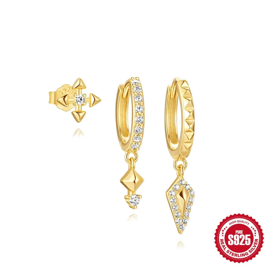 1 Set 925 Sterling Silber Zirkon 925 Sterling Silber Ohrringe Geometrische Blume Tropf Ohrringe Ohrringe Ohrstecker | Shop Nory