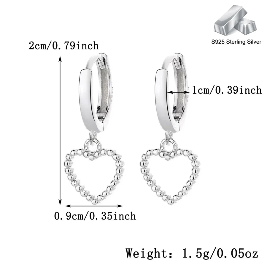 K Gold Vergoldet Weißgold Vergoldet 925 Sterling Silber 925 Sterling Silber Ohrringe Herzform Tropfenohrringe | Shop Nory