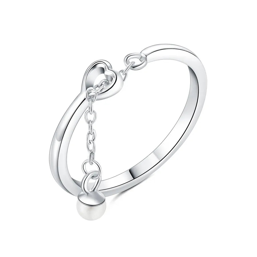 925 Sterling Silver Zirkon Herzform Offene Ringe 925 Sterling Silver Ringe | Shop Nory