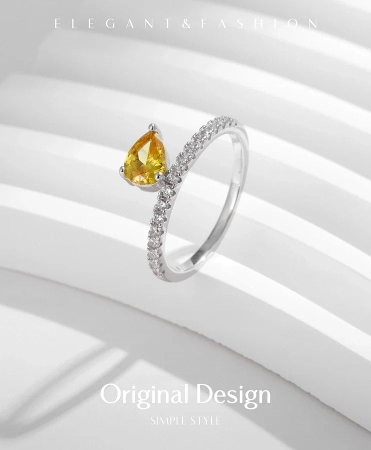 Rhodium-beschichtete 925 Sterling Silber Zirkon Geometrische Ringe 925 Sterling Silber Ringe | Shop Nory