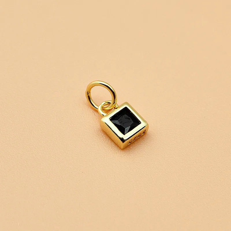1 Stück 4*6mm Loch 2~2,9mm 925 Sterling Silber Zirkon Geometrisch Polierter Anhänger Schmuck Zubehör | Shop Nory