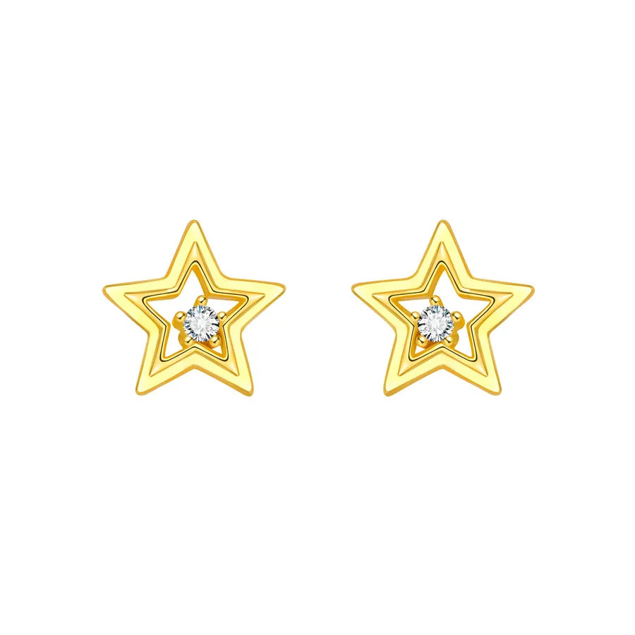 1 Paar 925 Sterling Silber Zirkon 925 Sterling Silber Ohrringe Stern Mond Herzform Ohrstecker | Shop Nory