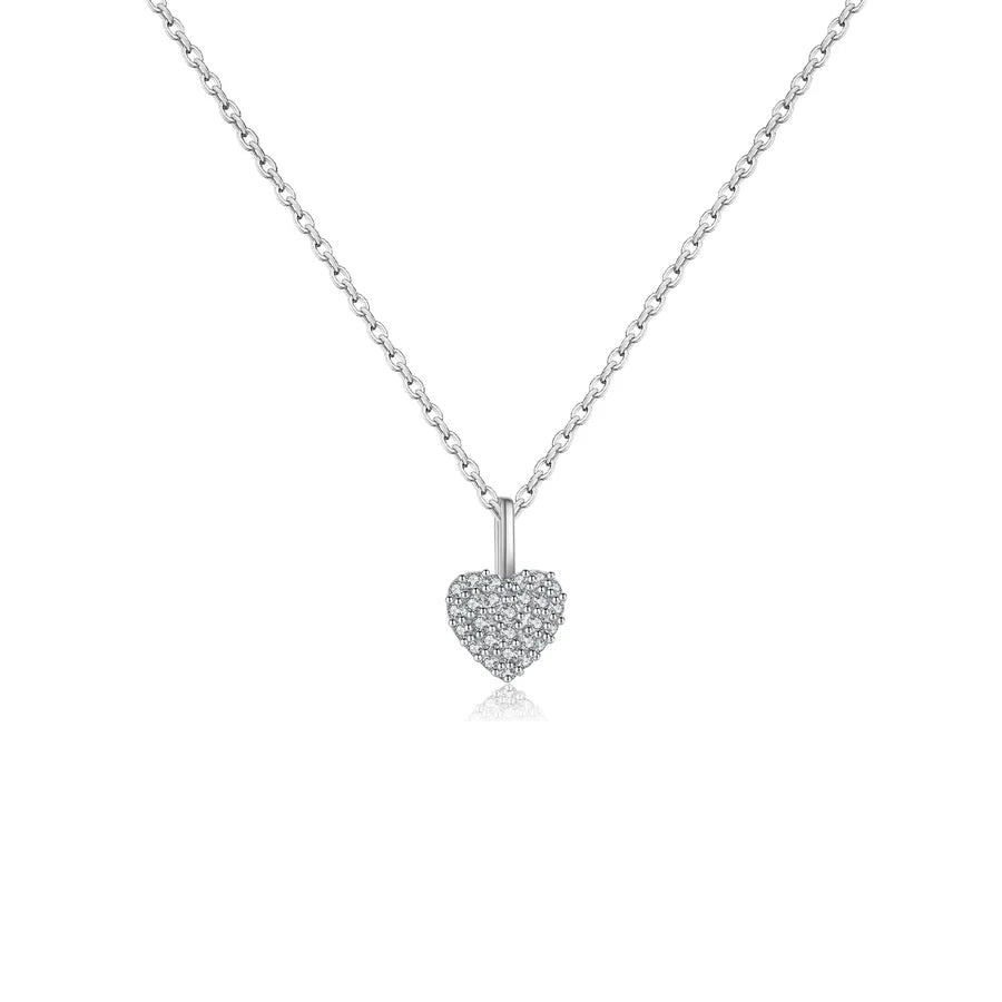 925 Sterling Silver Zirkon Kabelkette Herzform Anhänger Halskette | Shop Nory