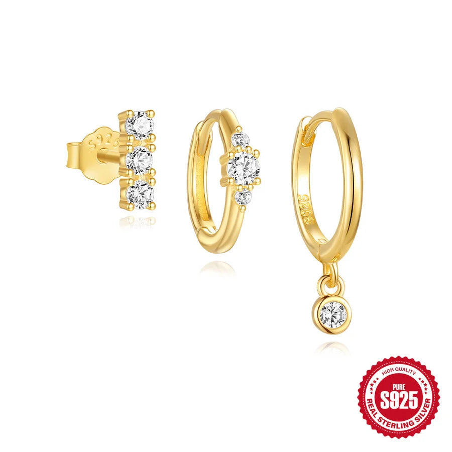 1 Set 925 Sterling Silber Zirkon 925 Sterling Silber Ohrringe Geometrische Blume Tropf Ohrringe Ohrringe Ohrstecker | Shop Nory