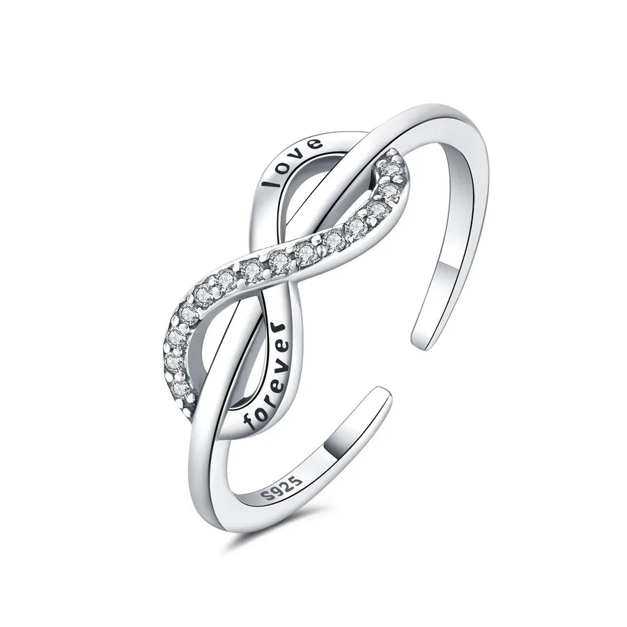 925 Sterling Silver Zirkon Herzform Offene Ringe 925 Sterling Silver Ringe | Shop Nory