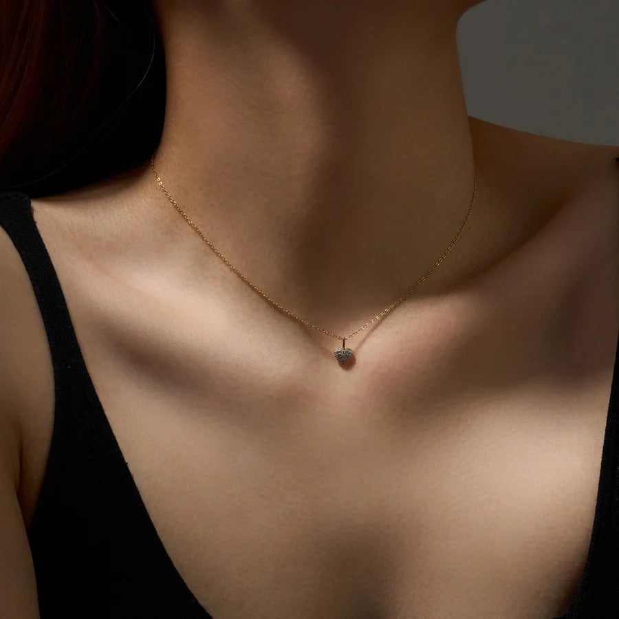 925 Sterling Silver Zirkon Kabelkette Herzform Anhänger Halskette | Shop Nory